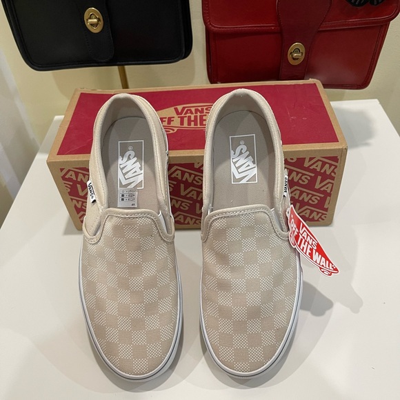 Vans Shoes - Vans  Slip-On Sneakers - Beige Checkerboard